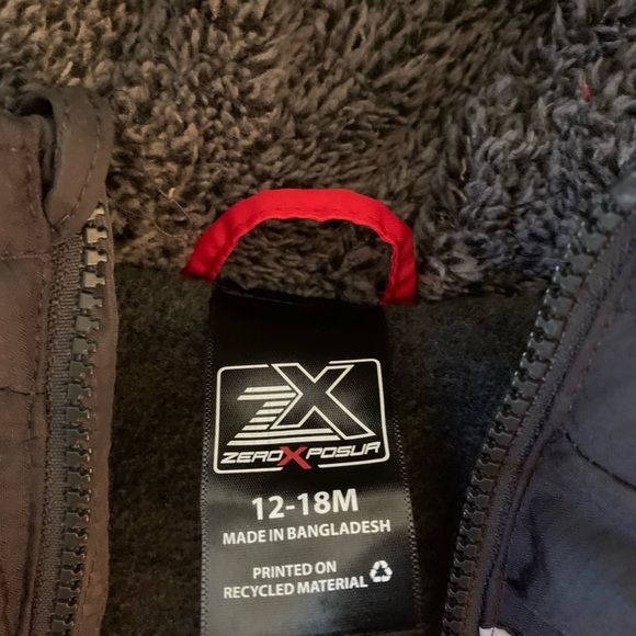 12 months- 18 months ZEROXPOSUR boys red/black winter coat/ jacket - Picture 3 of 10
